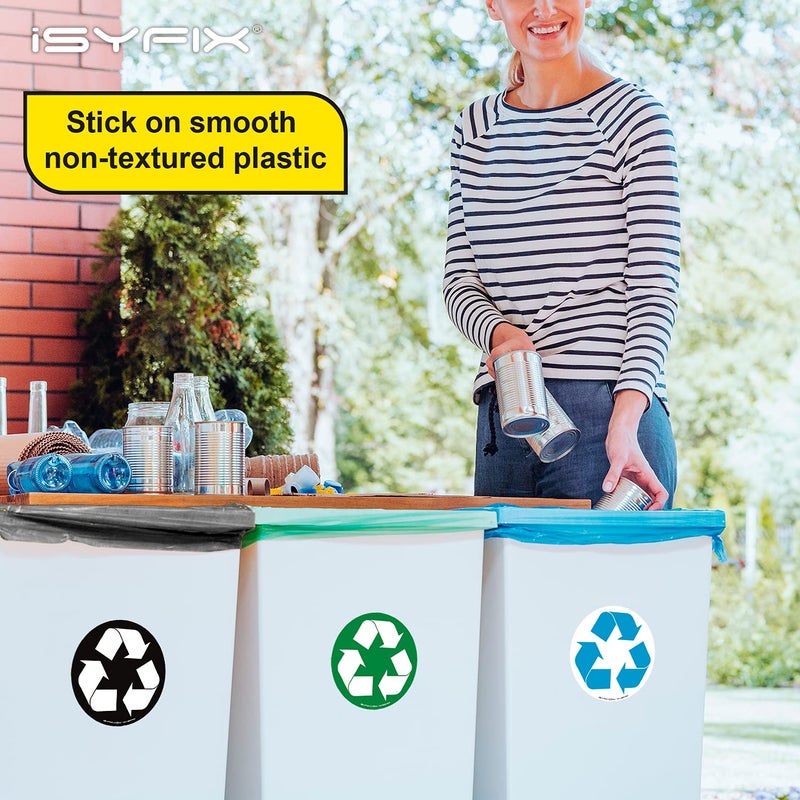 iSYFIX Recycle Sticker for Trash Can â€“6 Pack 5 inch- Premium Self-Adhesive Vinyl, Laminated for Weatherproof, UV Resistant, Perfect Label Stickers for containers, Ideal Sign for Home, Office, Kitchen - Image 4